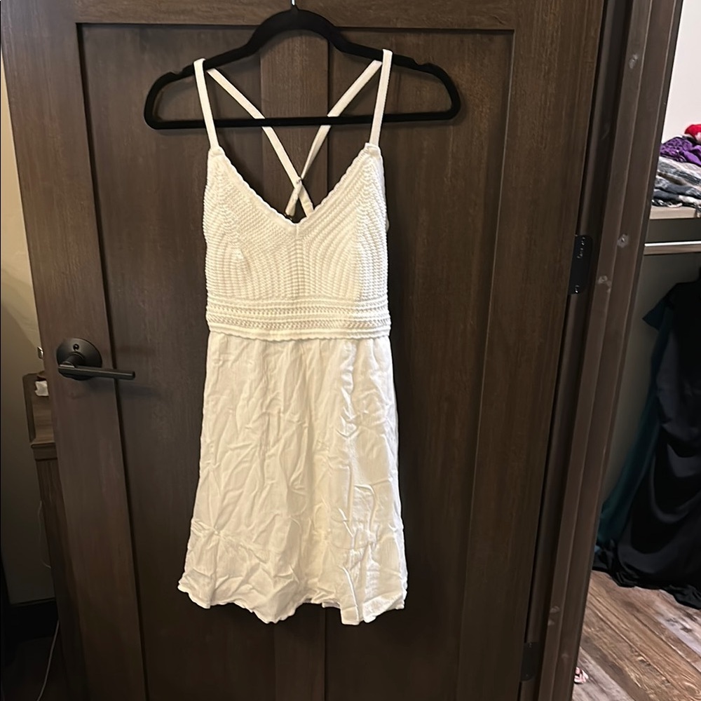 Hollister White Tiered Ruffled Sundress
